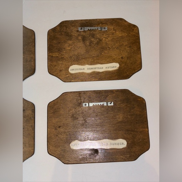 Vintage Currier Ives Prints Decoupage Wooden Plaques w/ Hangers 5"x7" Set Of 4 - Picture 5 of 10